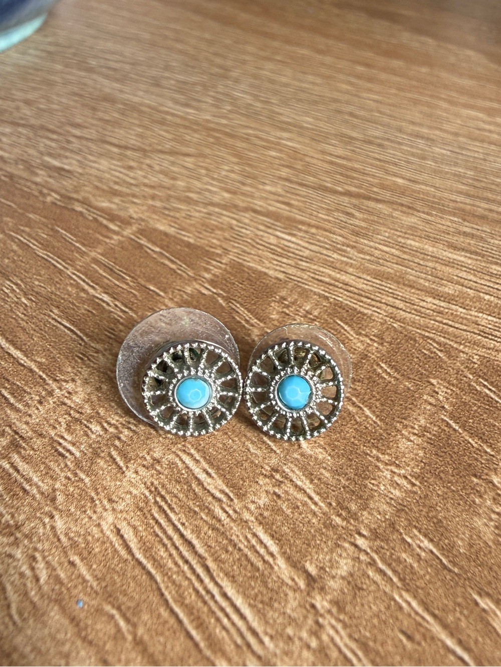 Turquoise and Silver Stud Earrings